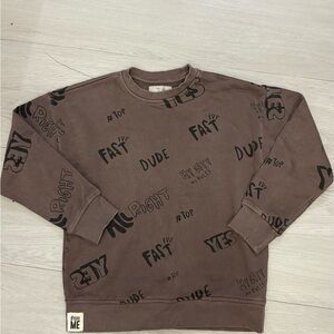 Zara Brown Graphic Kids Sweatshirt